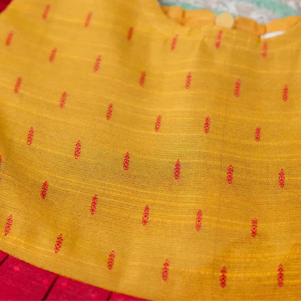 Golden & Maroon Ethnic Frock