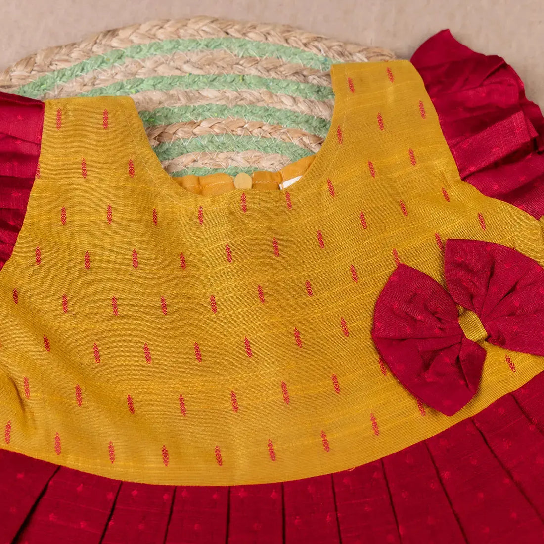 Golden & Maroon Ethnic Frock