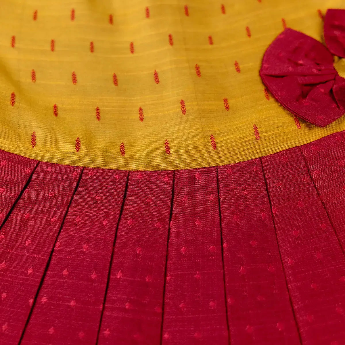 Golden & Maroon Ethnic Frock