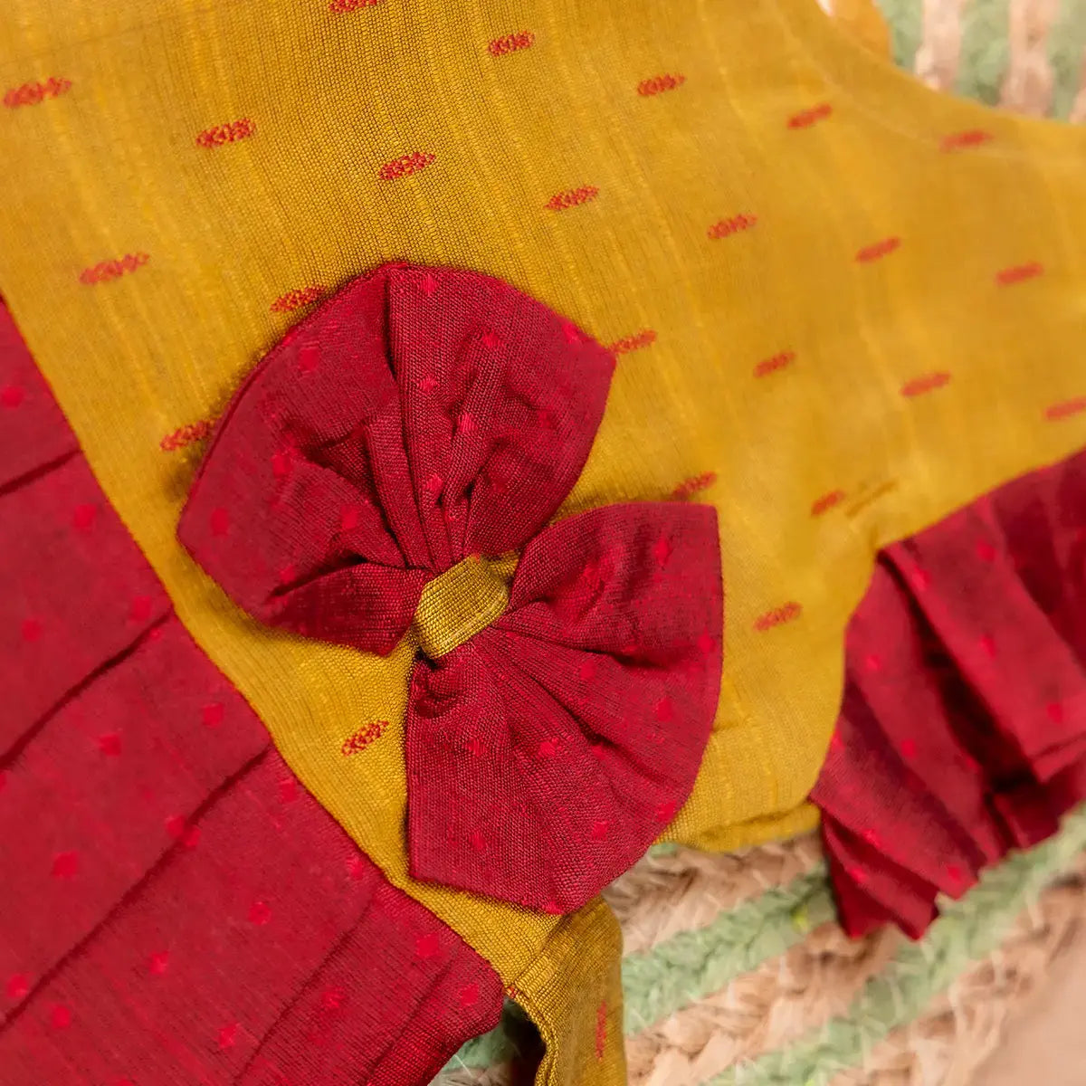 Golden & Maroon Ethnic Frock