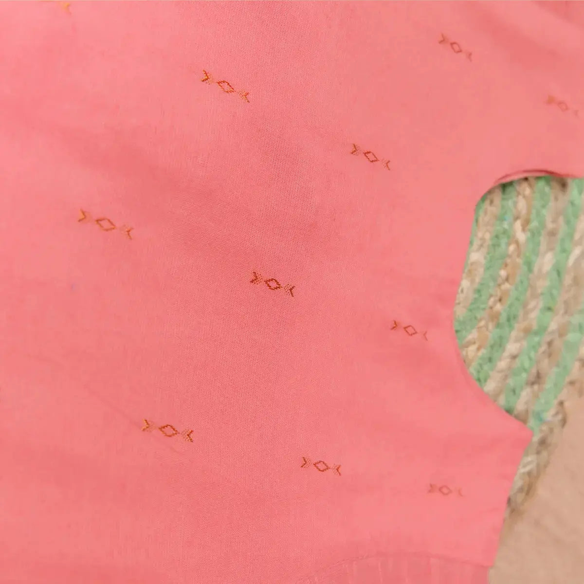 Vibrant Pink & Turquoise Ethnic Top & Skirt Set