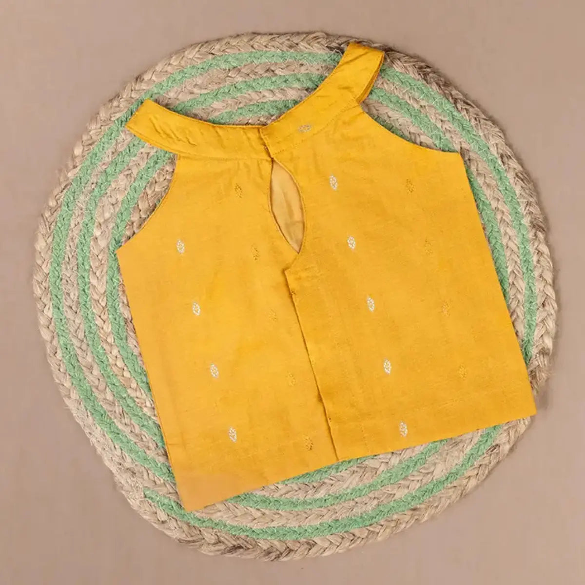 Sunny Yellow & Royal Purple Ethnic Top & Skirt Set