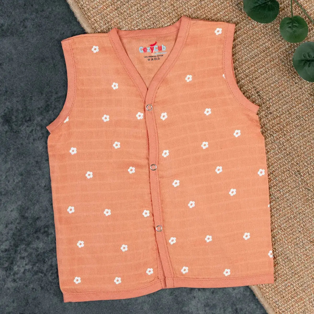 Brown Floral - Muslin Jabla