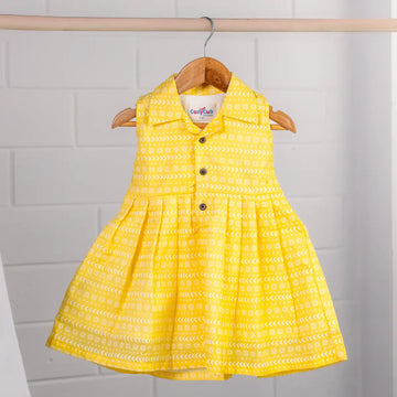 Adorable Mustard Yellow - Collar Frock