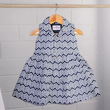 Zigzag Chevron - Collar Frock