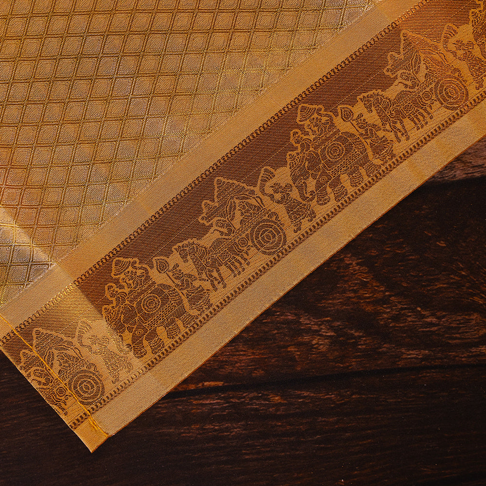 ✨ Premium Art Silk Dhoti – Royal Palock Zari Border