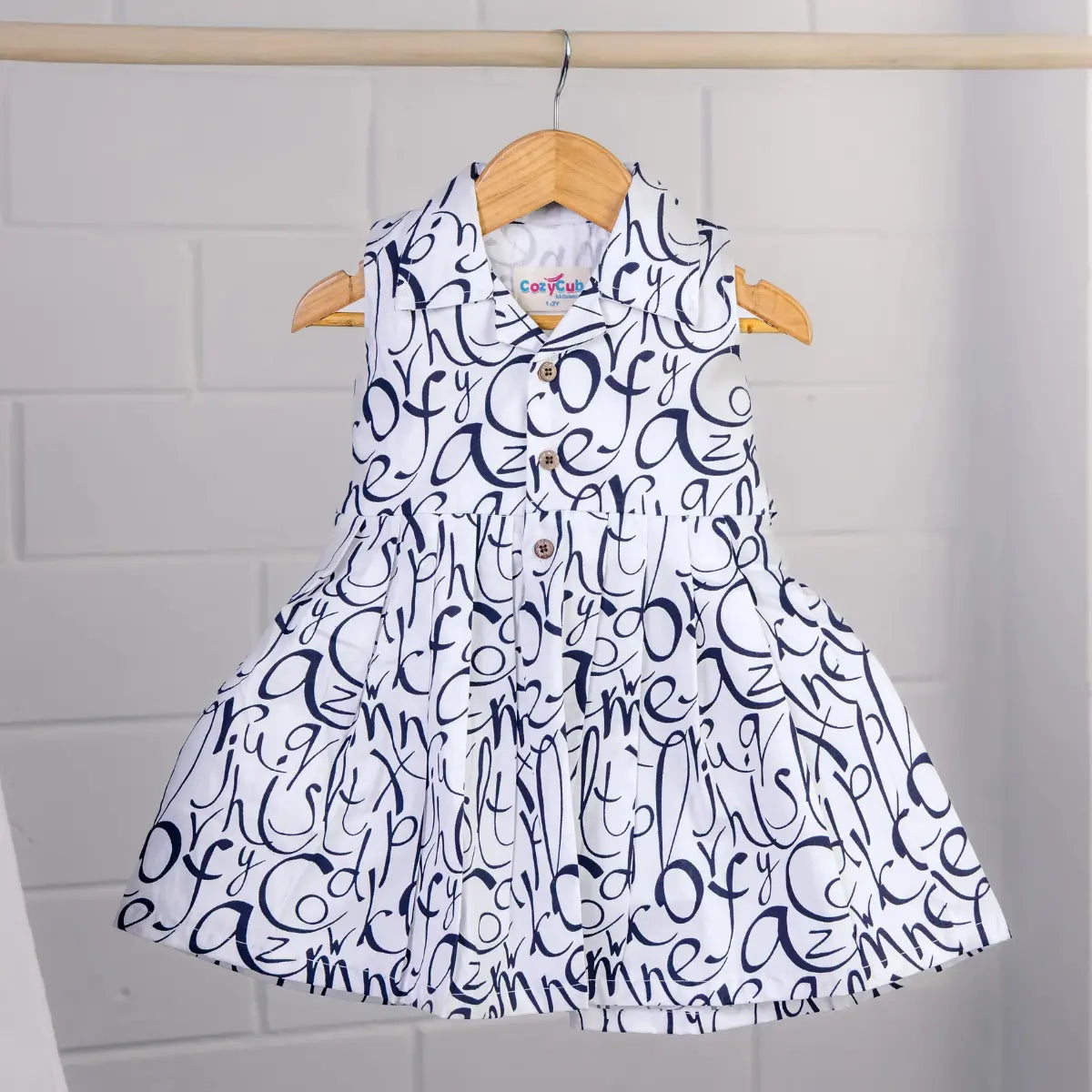 Black Alphabets - Collar Frock