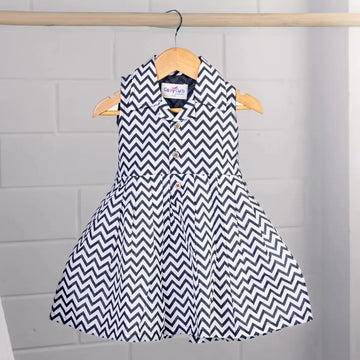 Chevron Zigzag - Collar Frock