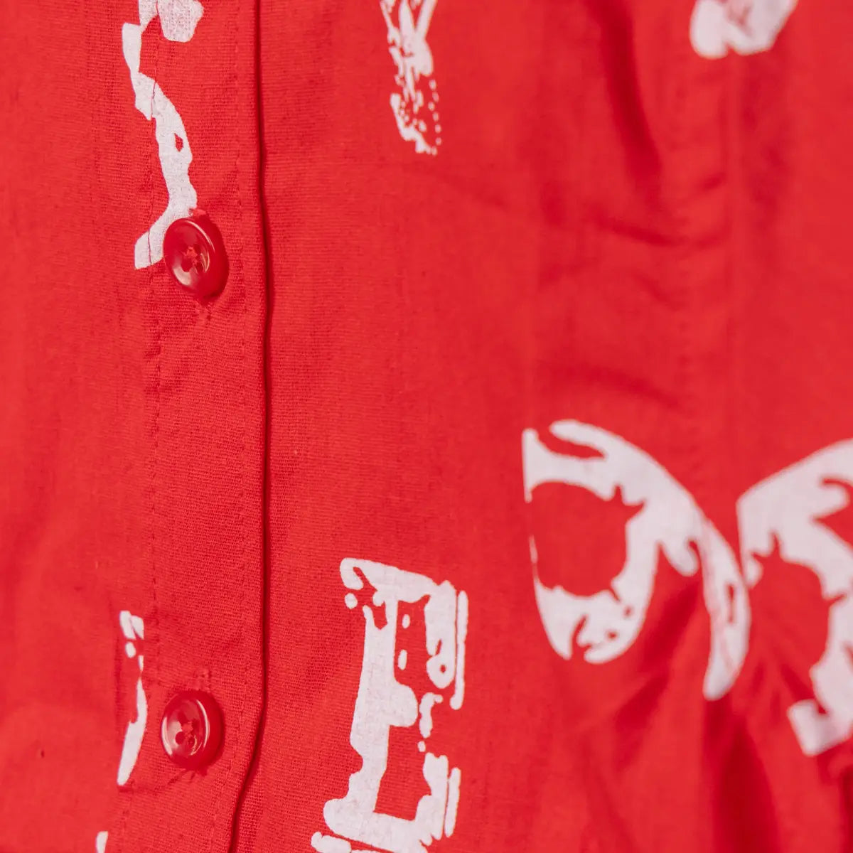 Vibrant Red Numbers - Cotton Shirt