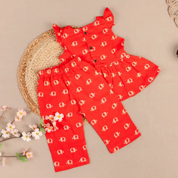 Vibrant Red Elephant - Coords Set