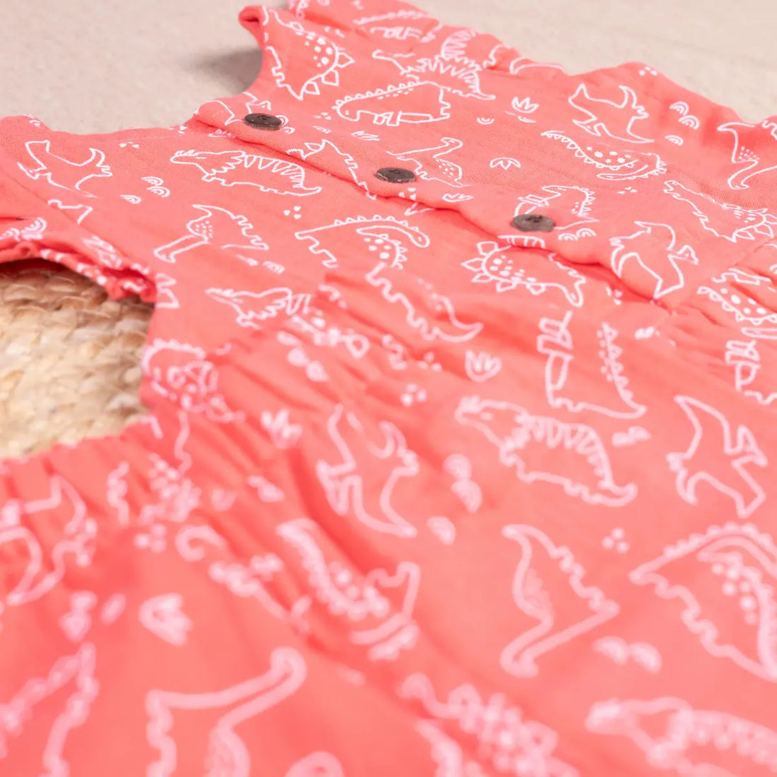 Vibrant Pink with Playful White Dinosaur - Coords Set