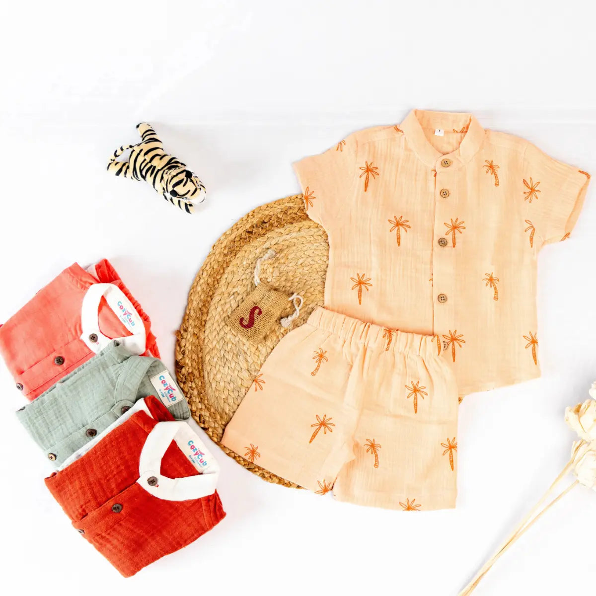 Peach Palm Tree - Half Sleeve Set