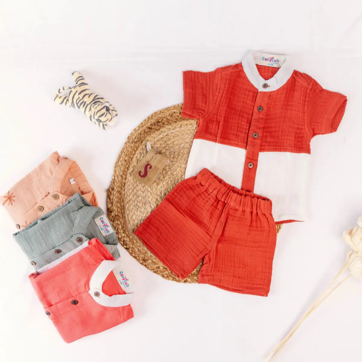 Brown Half and Half- Half Sleeve Set