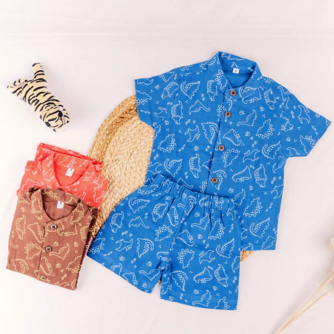 Ocean Blue Dino - Half Sleeve Set