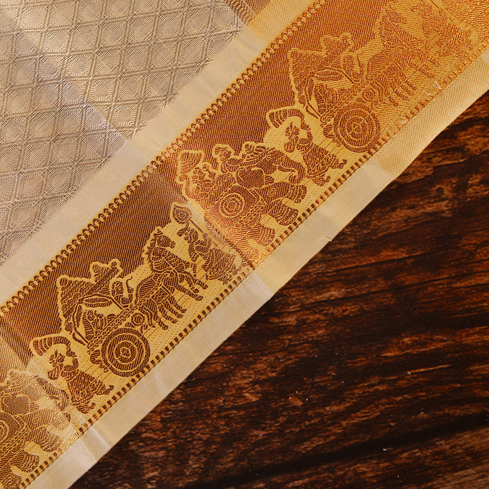 ✨ Premium Art Silk Dhoti – Polock Zari Border