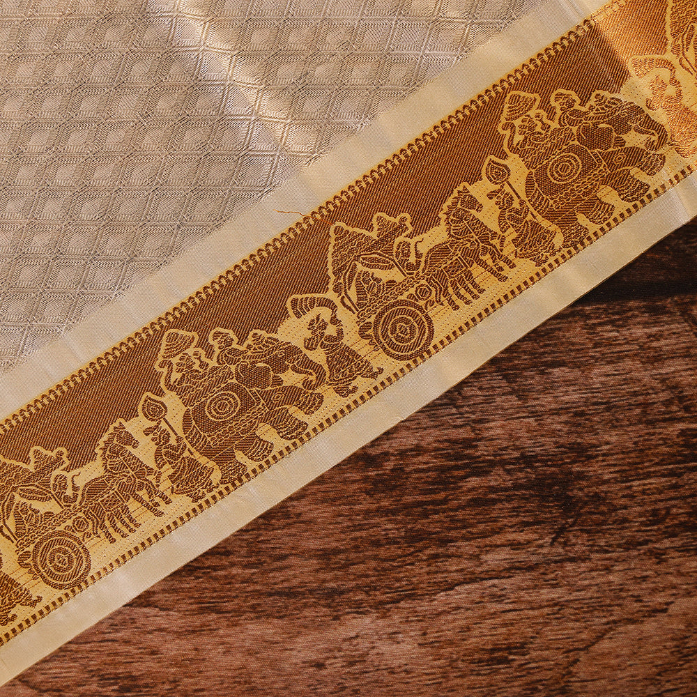 ✨ Premium Art Silk Dhoti – Polock Zari Border
