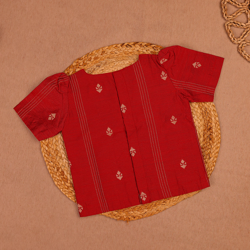 Festive Red Top & Teal Skirt Set