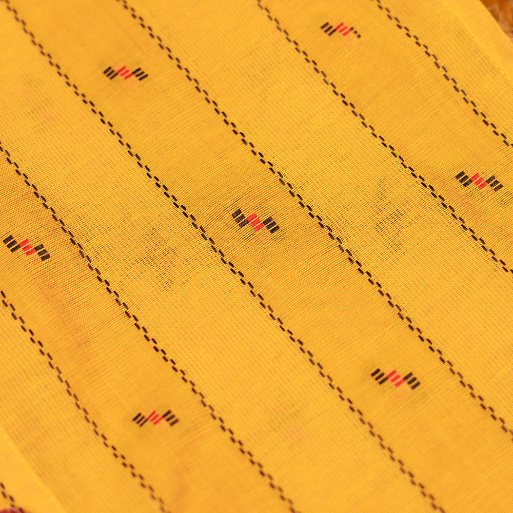 💛 Mustard Yellow Printed Shirt & White Dhoti Set