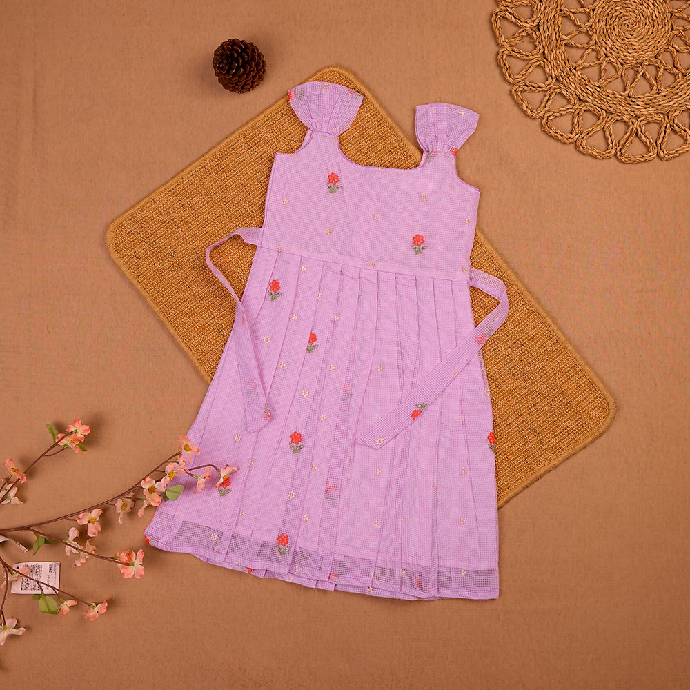 💜 Lilac Floral Kota Frock