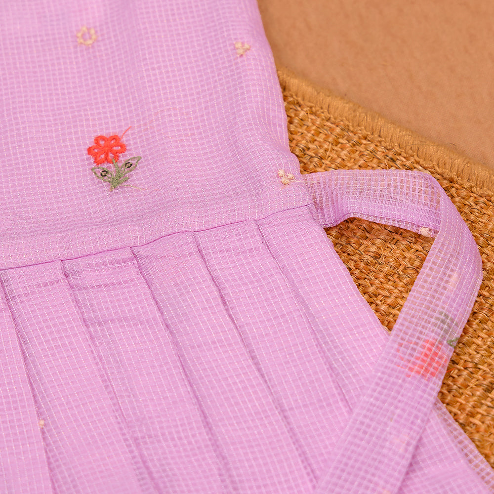 💜 Lilac Floral Kota Frock