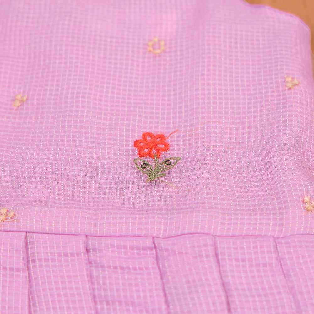 💜 Lilac Floral Kota Frock