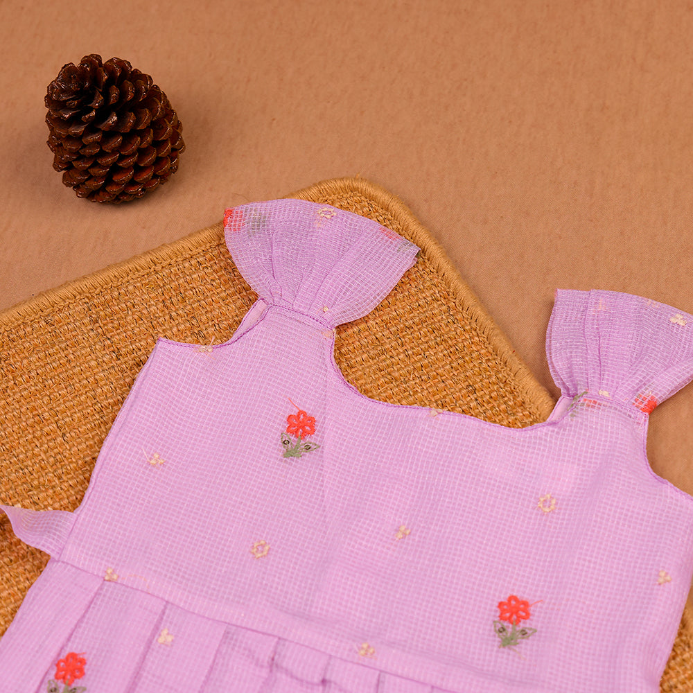 💜 Lilac Floral Kota Frock