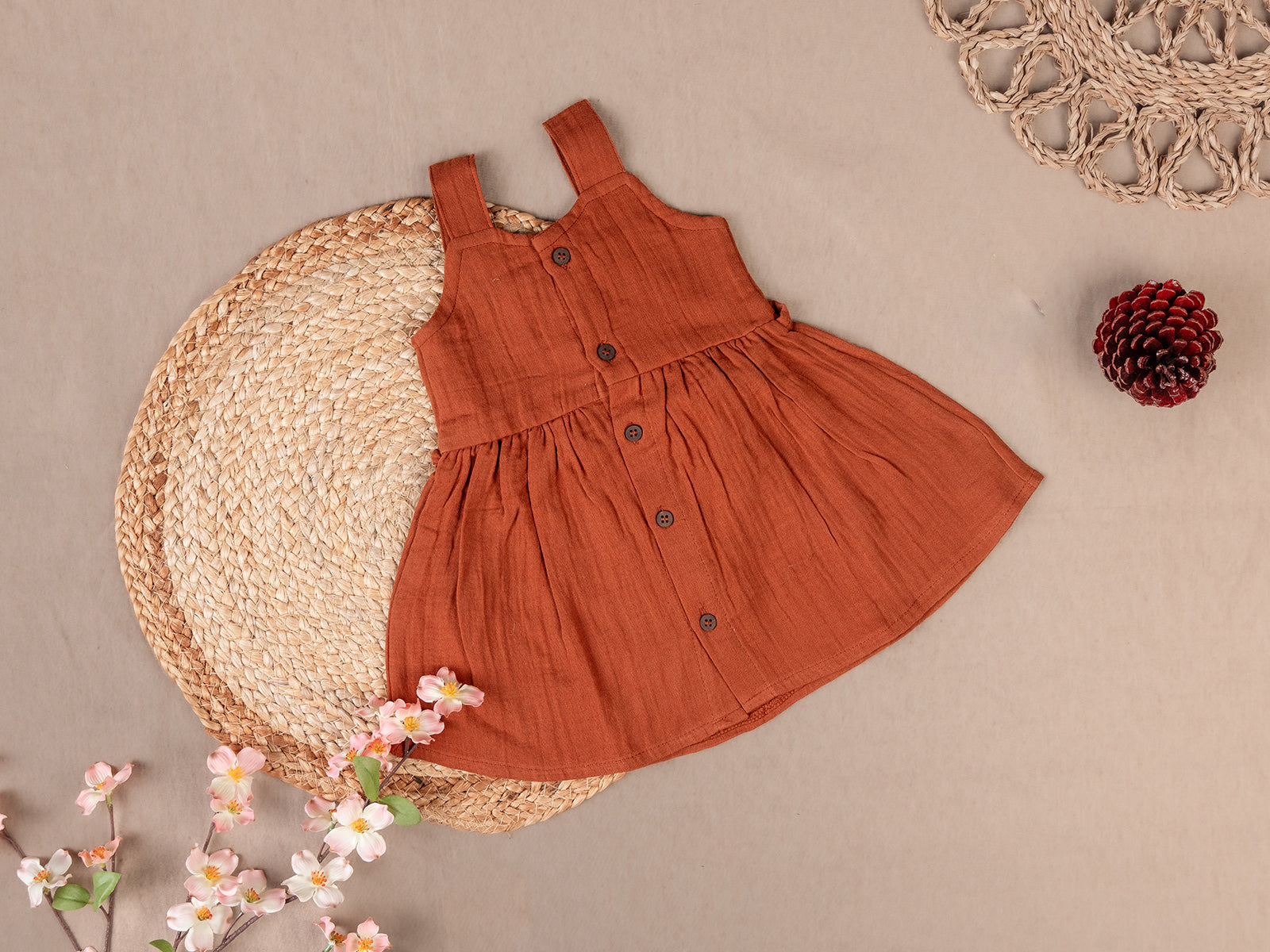 Vibrant Brown Stripe Frock