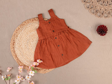 Vibrant Brown Stripe Frock
