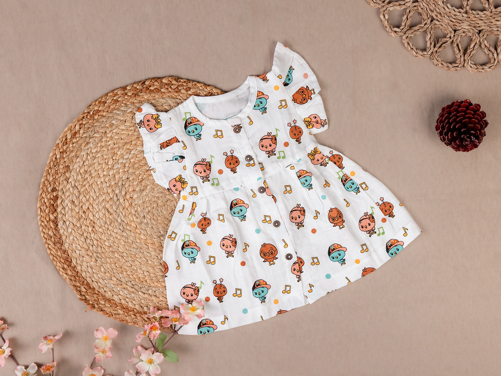 Brown Kitty Cartoon Frock