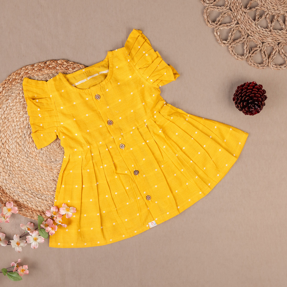 Yellow Polka dot Frock