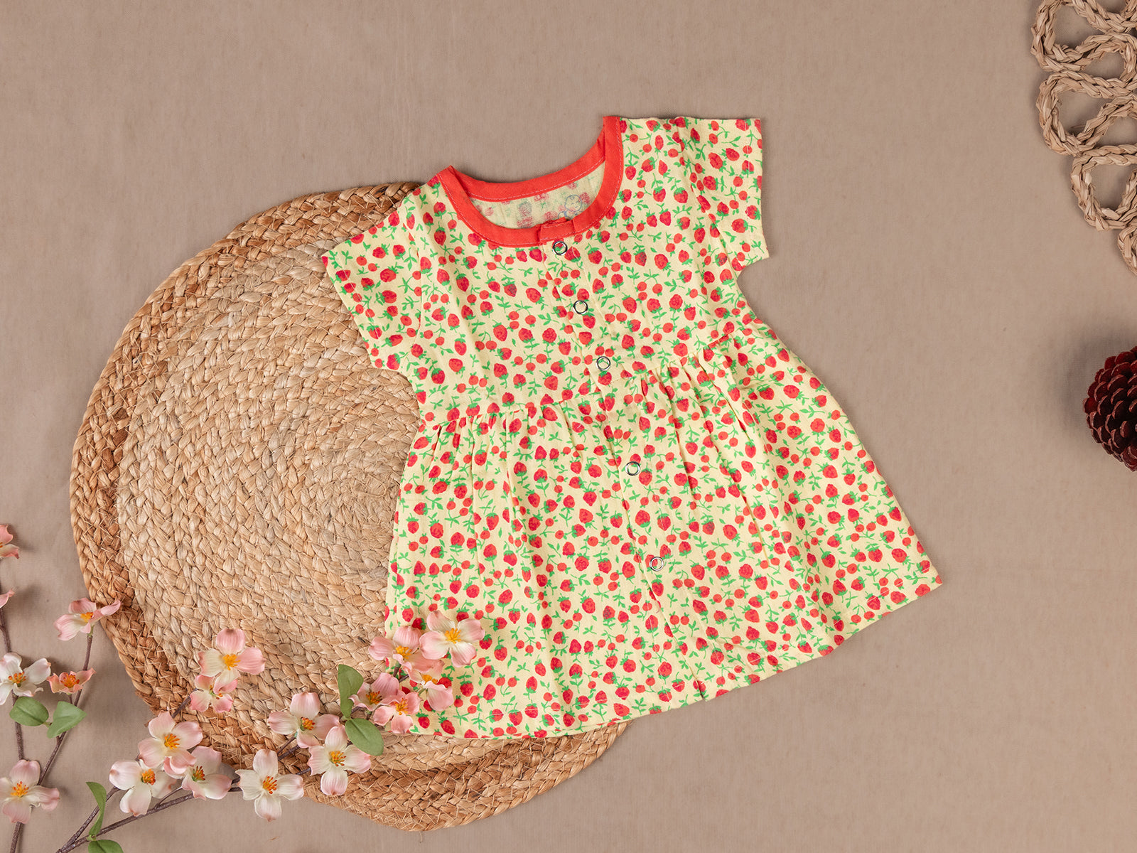 Yellow Strawberry - Frill Frock