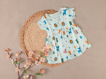 Blue Animal  Frill Frock