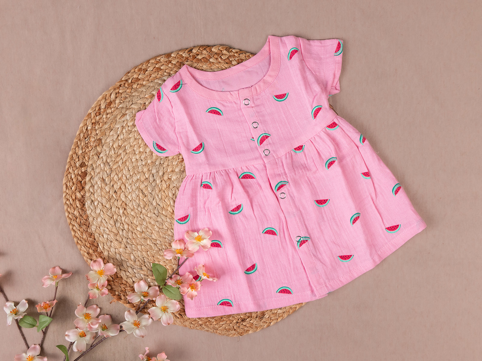 Pink Watermelon Frill Frock