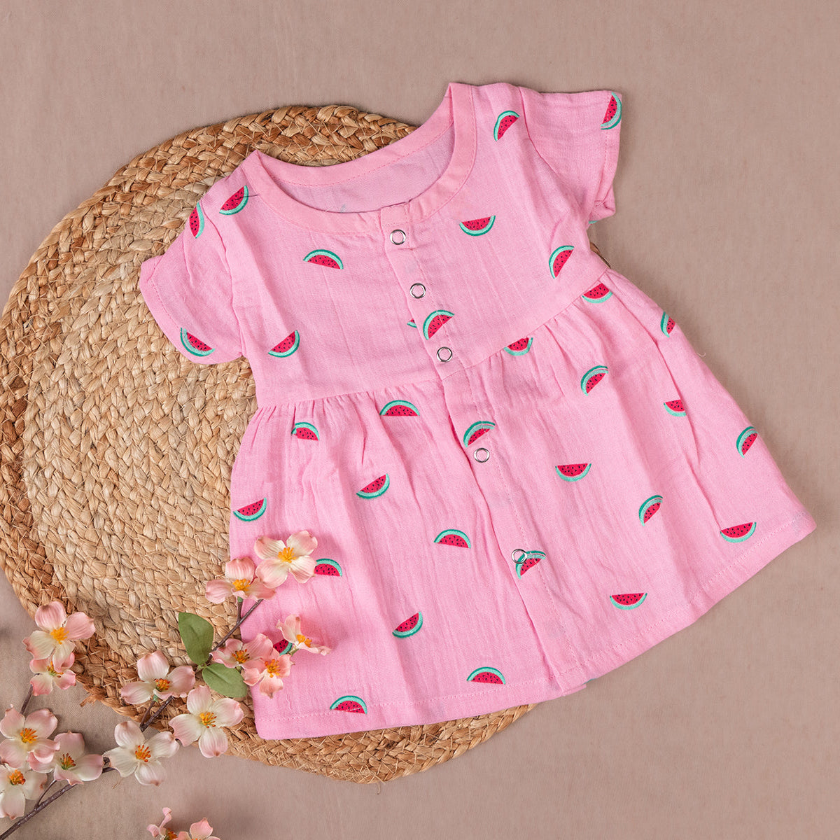 Pink Watermelon Frill Frock