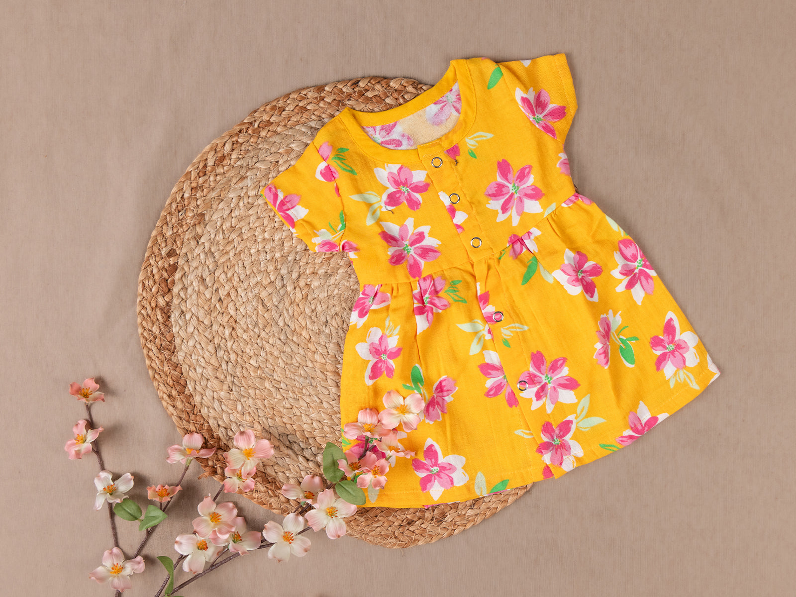 Yellow Floral - Frill Frock