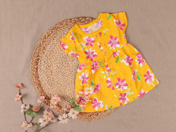 Yellow Floral - Frill Frock