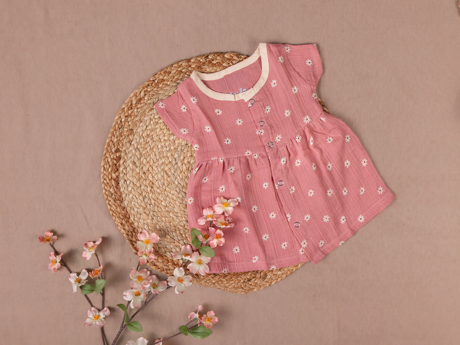 Pink Floral - Frill Frock