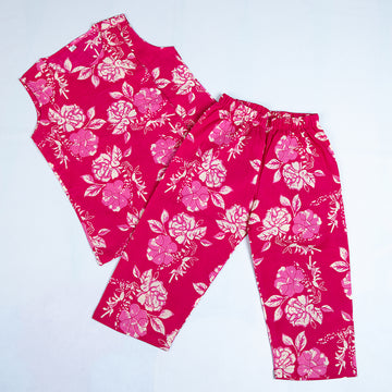 Coral flowral Print Coords Set
