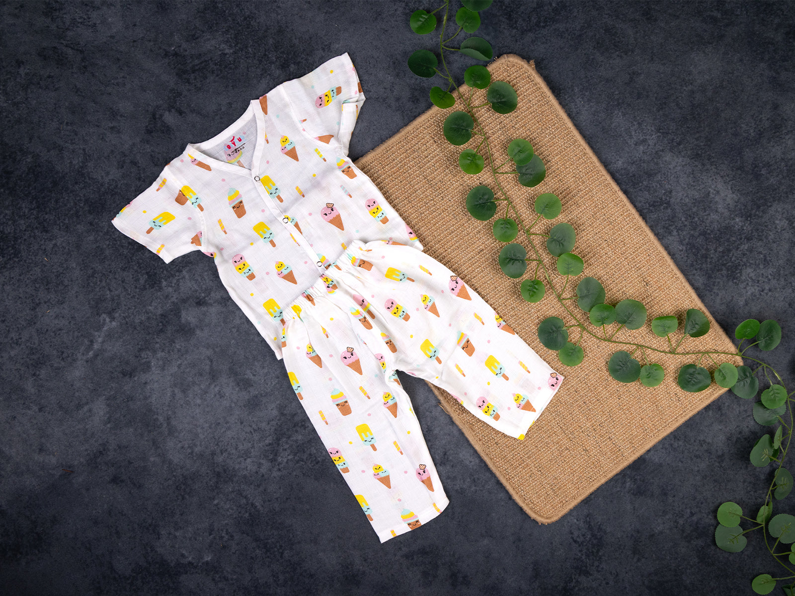 Ice Cream Delight Print - Muslin Night Suit