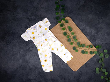 Busy Bee Garden Print - Muslin Night Suit