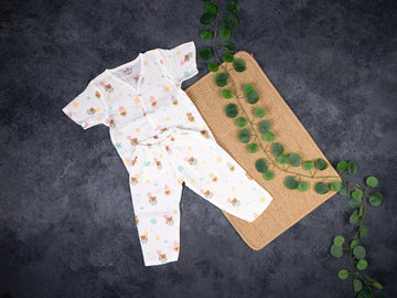 Muslin Night Suit - Cupcake Bear Print