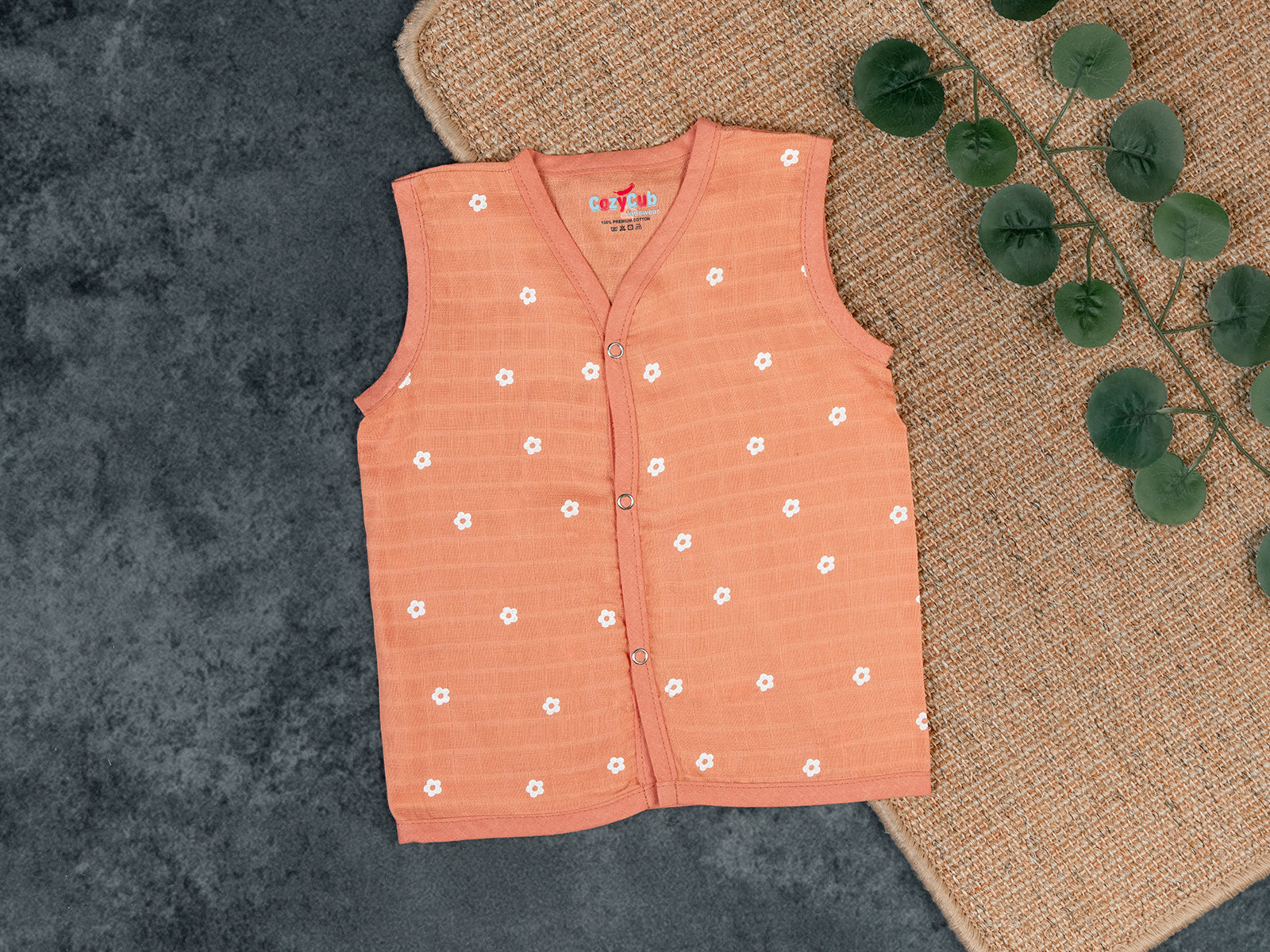 Brown Floral - Muslin Jabla