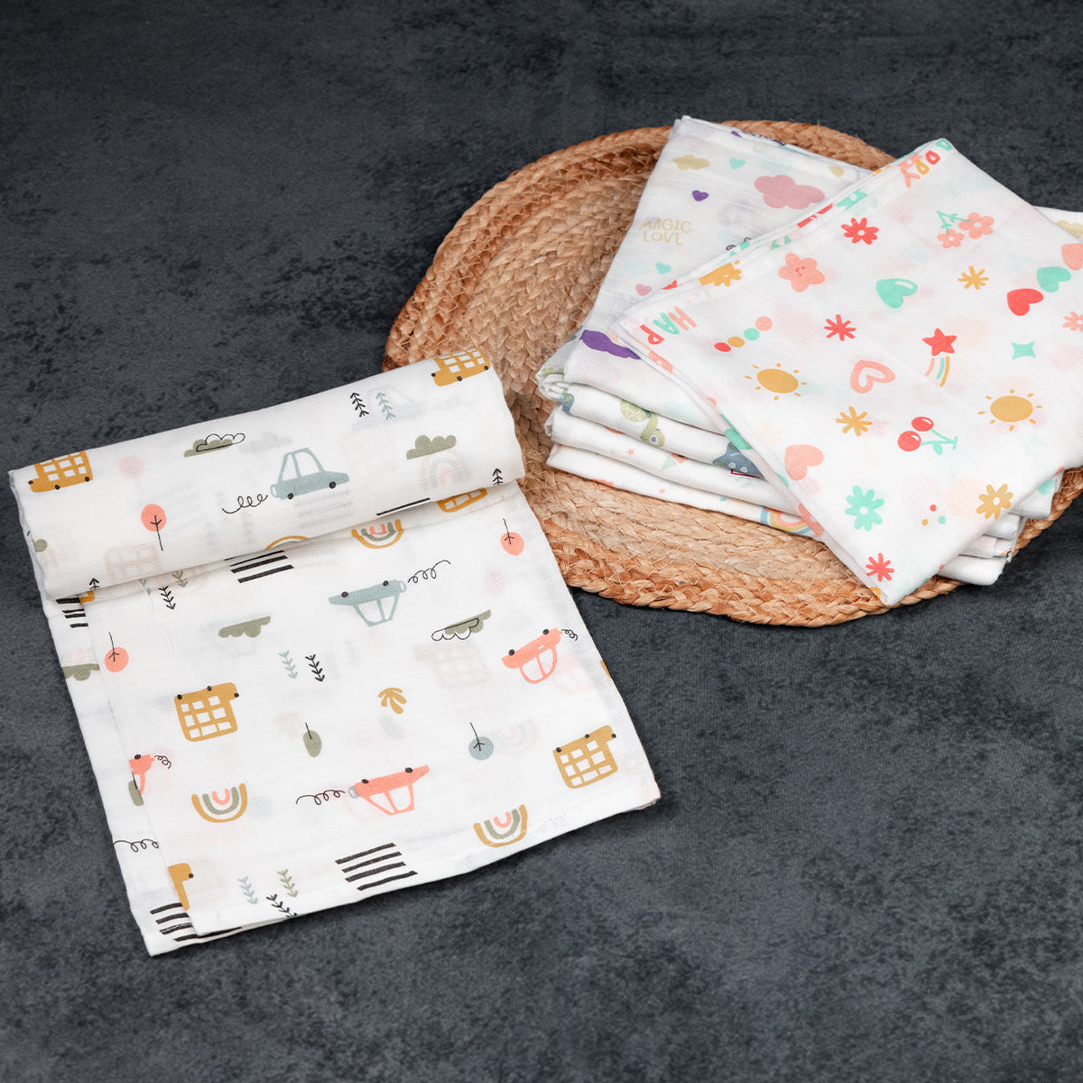 City Life Print (100cm x 100cm) - Premium Cotton Muslin Swaddle