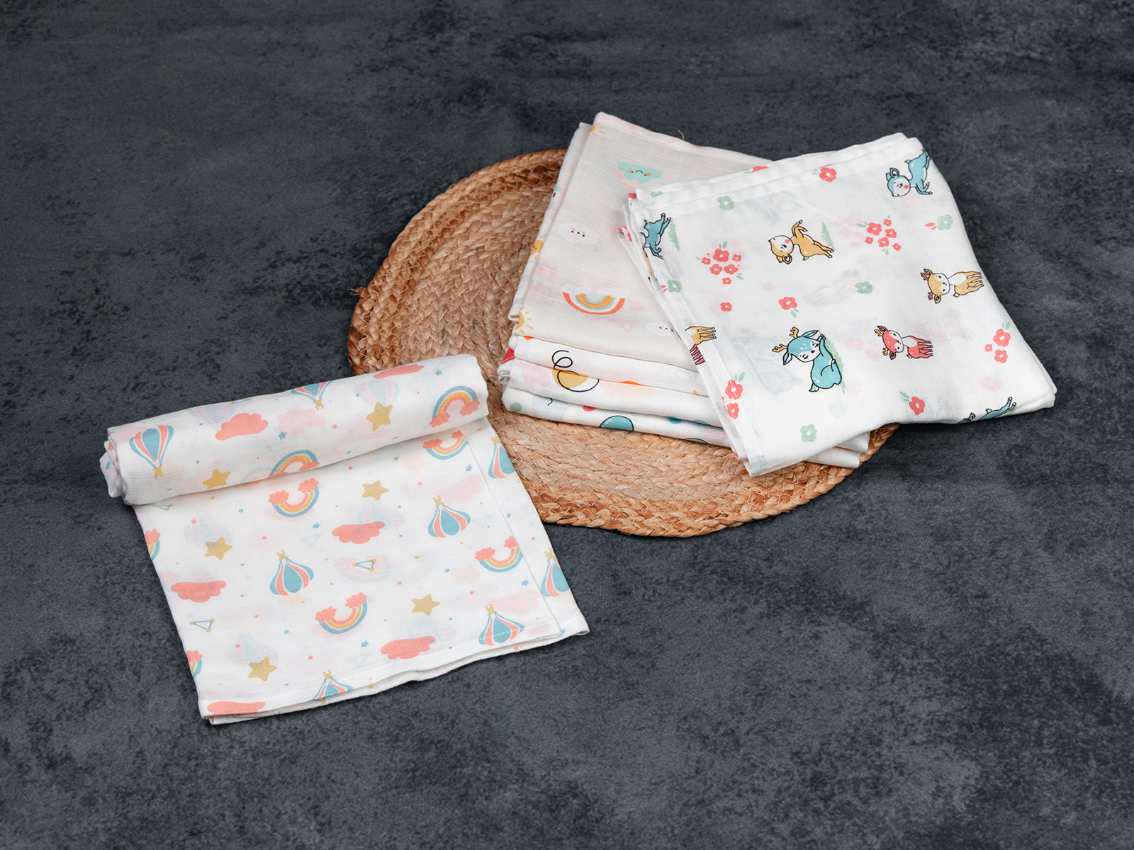 Dreamy Sky Print -  Premium Cotton Muslin Towels (75 cm x 150 cm)