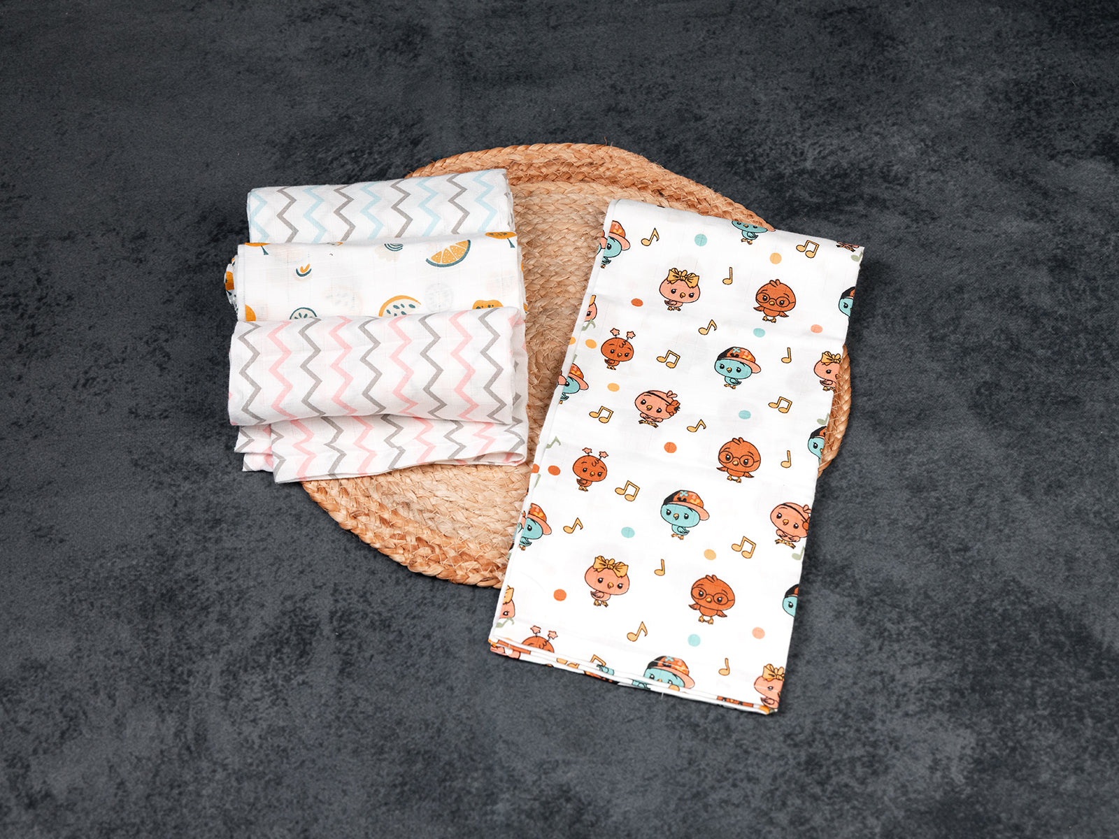 Woodland Symphony - Premium Cotton Muslin Towels (70 cm x 70 cm)