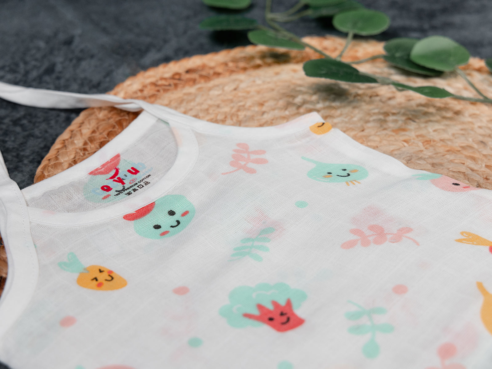 Adorable Smiling Vegetable - Muslin Jabla