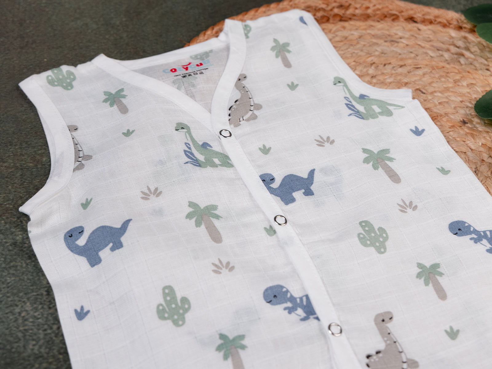 Blue Dino - Muslin Jabla