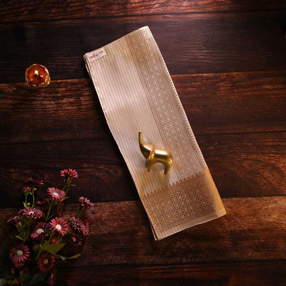 Monga Silk Dhoti with Temple Border