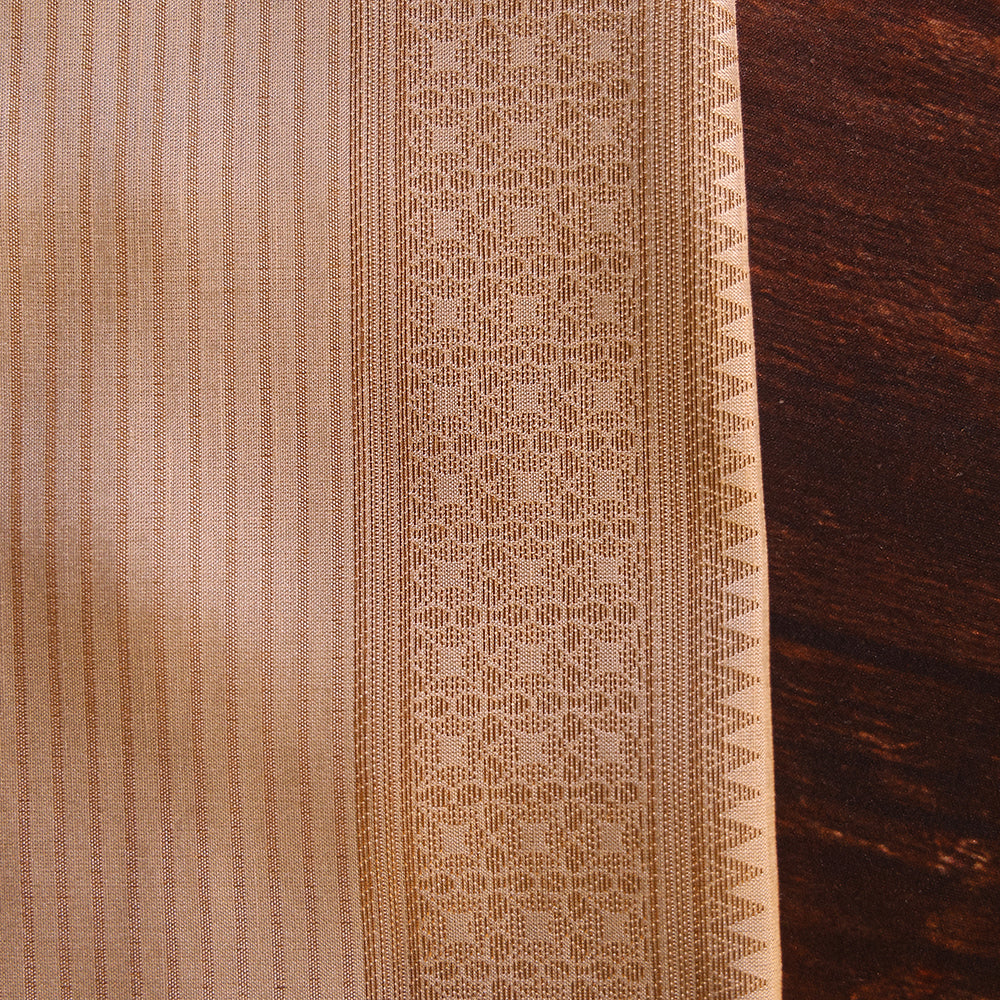 Monga Silk Dhoti with Temple Border