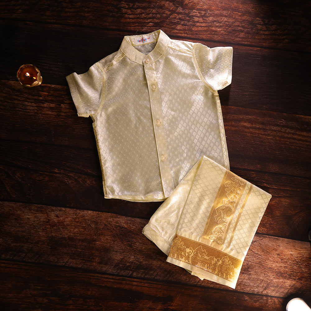 ✨ Premium Art Silk Shirt & Traditional Dhoti Set